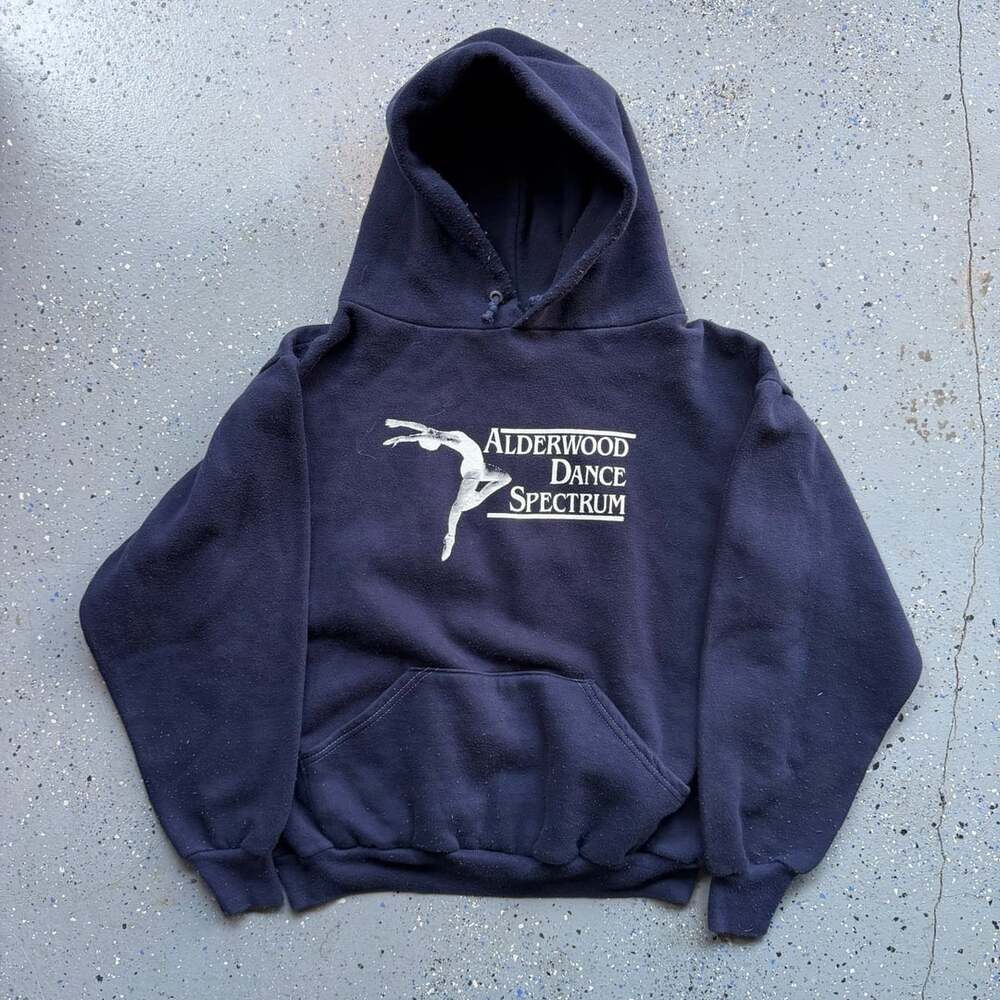 1970s Sportswear Hoodie Size M Navy Blue Alderwood Dance